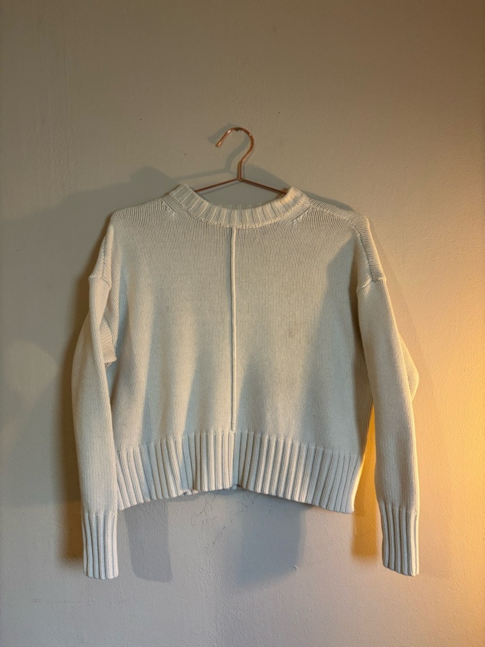 a new day Cream Crewneck Sweater with Ribbed Hem